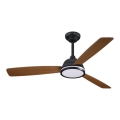 Aigostar - LED állítható fényerejű mennyezeti ventilátor LED/20W/230V 2700-6500K 132cm barna + távirányító
