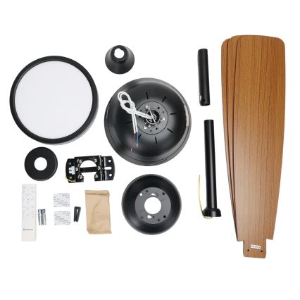 Aigostar - LED állítható fényerejű mennyezeti ventilátor LED/20W/230V 2700-6500K 132cm barna + távirányító