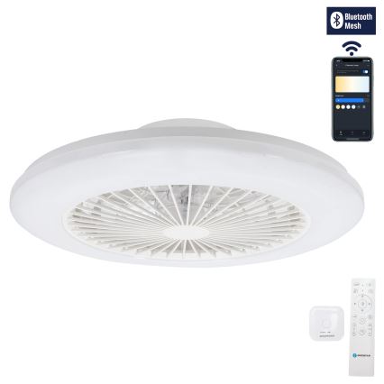 Aigostar - LED dimmelhető mennyezeti lámpa ventilátorral LED/40W/230V 2700-6500K átmérő 48,5 cm fehér + távirányító
