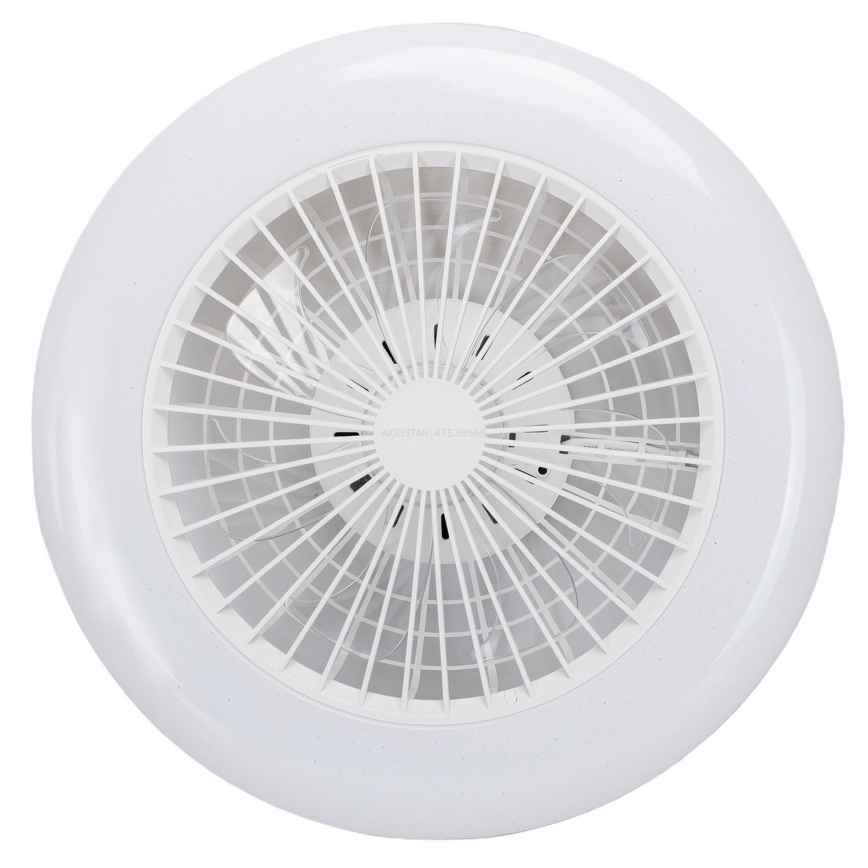 Aigostar - LED dimmelhető mennyezeti lámpa ventilátorral LED/40W/230V 2700-6500K átmérő 48,5 cm fehér + távirányító