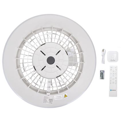 Aigostar - LED dimmelhető mennyezeti lámpa ventilátorral LED/40W/230V 2700-6500K átmérő 48,5 cm fehér + távirányító