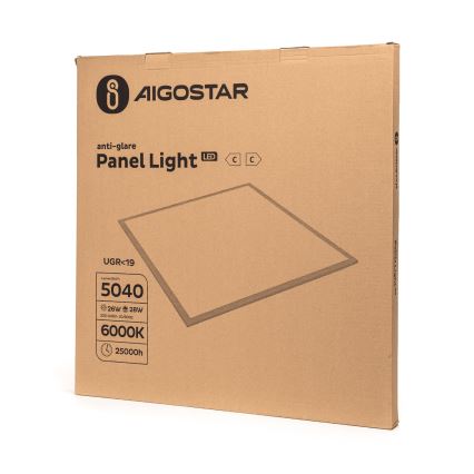 Aigostar - LED beépíthető mennyezeti panel LED/28W/230V nagy hatékonyságú UGR19 6000K 59,5x59,5 cm