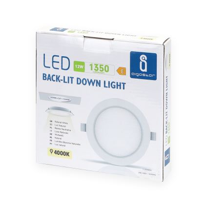 Aigostar - LED Beépíthető lámpa LED/12W/230V 4000K átm. 17,5 cm fehér
