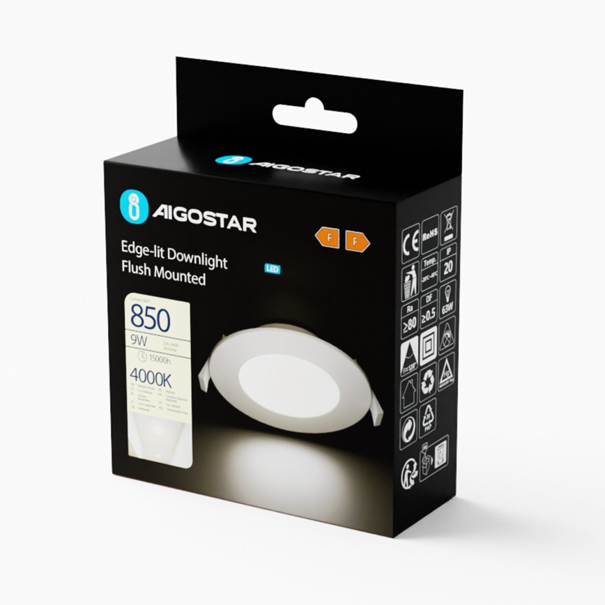 Aigostar - LED Beépíthető lámpa ULTRATHIN LED/9W/230V 4000K fehér