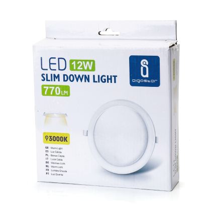 Aigostar - LED beépíthető mennyezeti lámpatest LED/12W/230V 3000K, Ø 17 cm, fehér