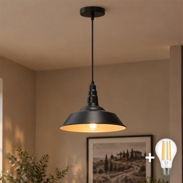 Aigostar - LED csillár kábellel 1xE27/60W/230V átm. 36 cm fekete
