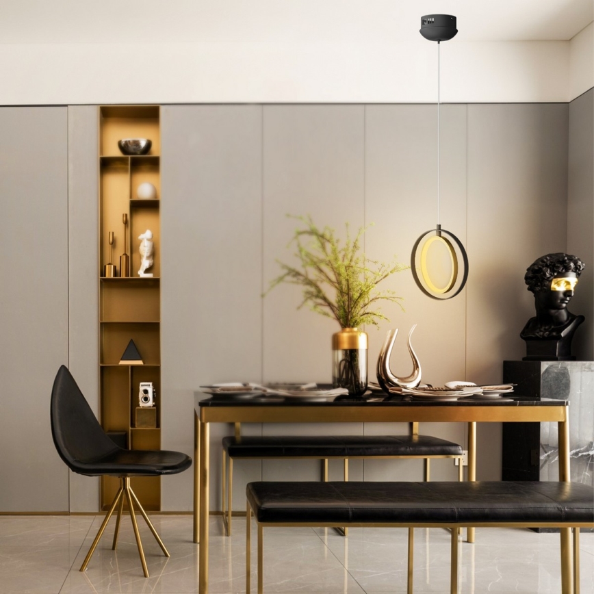 Aigostar - LED Csillár zsinóron LED/15W/230V 2700K fekete