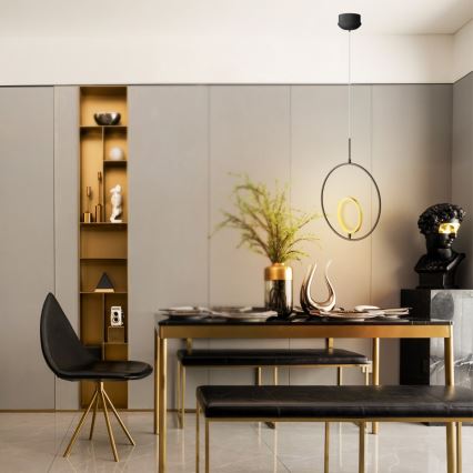 Aigostar - LED Csillár zsinóron LED/15W/230V 6500K fekete/arany