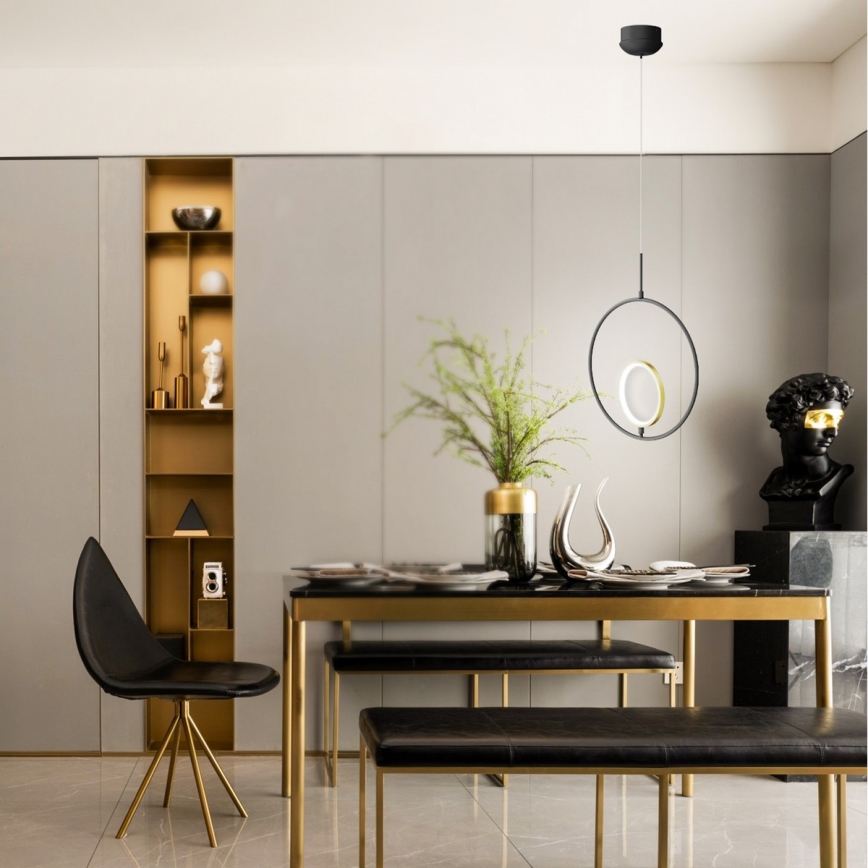 Aigostar - LED Csillár zsinóron LED/15W/230V 6500K fekete/arany