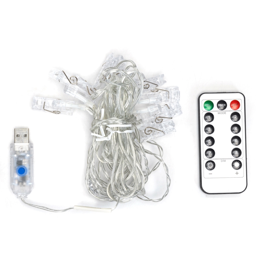 Aigostar - LED dekorációs fényfüzér 10xLED/5W/USB 5 m meleg fehér