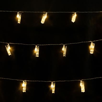 Aigostar - LED dekorációs fényfüzér 20xLED/5W/USB 6 m meleg fehér