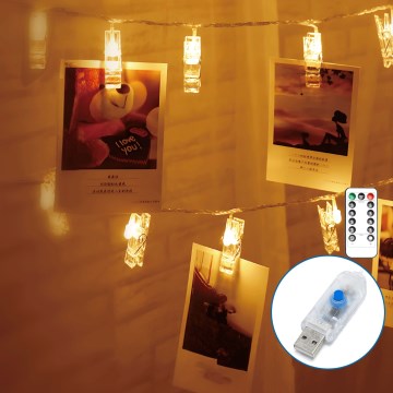 Aigostar - LED dekorációs fényfüzér 80xLED/5W/USB 13 m meleg fehér