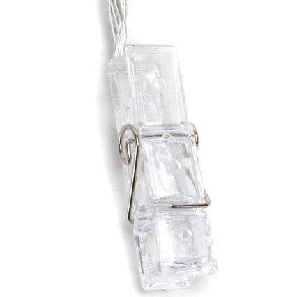 Aigostar - LED dekorációs fényfüzér csipeszekkel 20xLED/3xAA 3,3 m meleg fehér