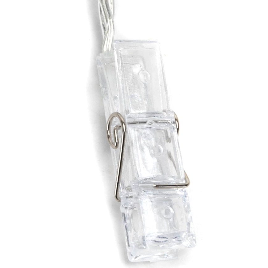 Aigostar - LED dekorációs fényfüzér csipeszekkel 20xLED/3xAA 3,3 m meleg fehér