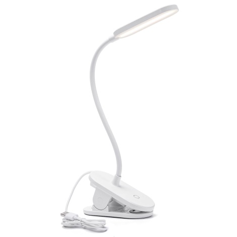 Aigostar - LED Dimmelhető asztali lámpa klipsszel LED/2,5W/5V fehér