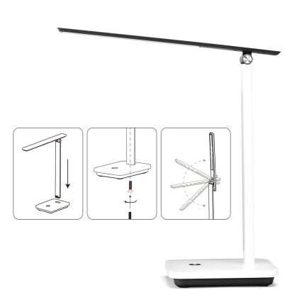 Aigostar - LED Dimmelhető asztali lámpa LED/5W/5V 3000-6500K fehér/fekete