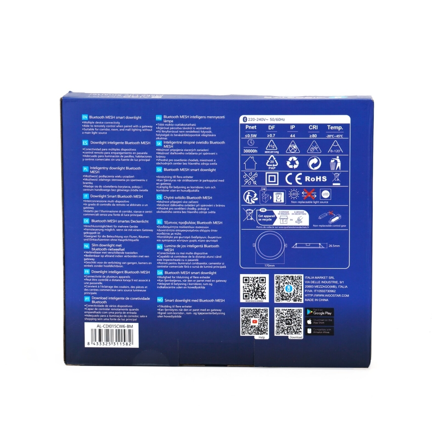 Aigostar - LED Dimmelhető beépíthető lámpa MESH LED/15W/230V 2700-6500K átm. 17 cm