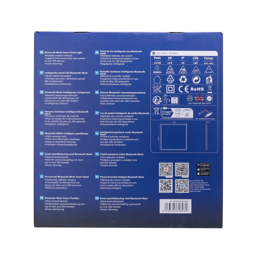 Aigostar - LED Dimmelhető beépíthető panel MESH LED/36W/230V 2700-6500K 60x60 cm