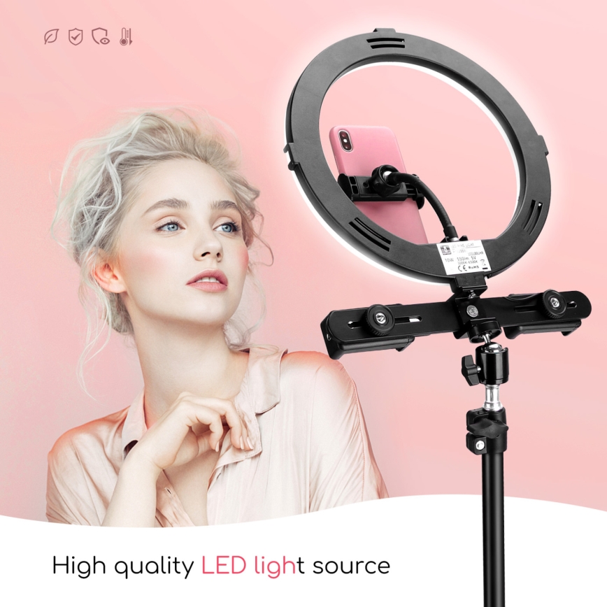 Aigostar - LED Dimmelhető körlámpa LED/11W/5V 2800-5700K 102 cm + távirányítás