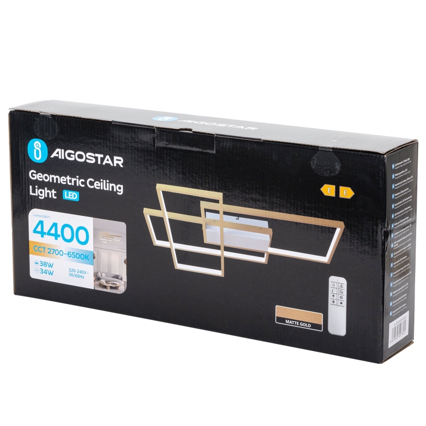 Aigostar - LED Dimmelhető mennyezeti lámpa LED/38W/230V 2700-6500K + távirányítás