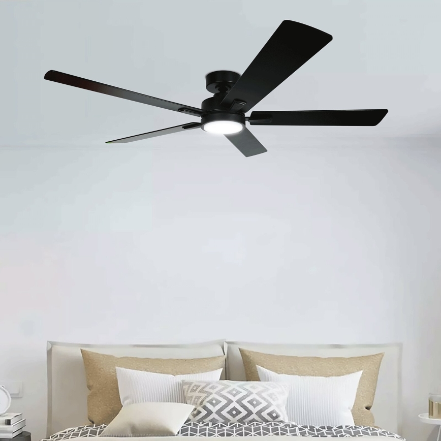 Aigostar - LED Dimmelhető mennyezeti ventilátor LED/20W/230V 2700-6500K 132cm barna + távirányítás