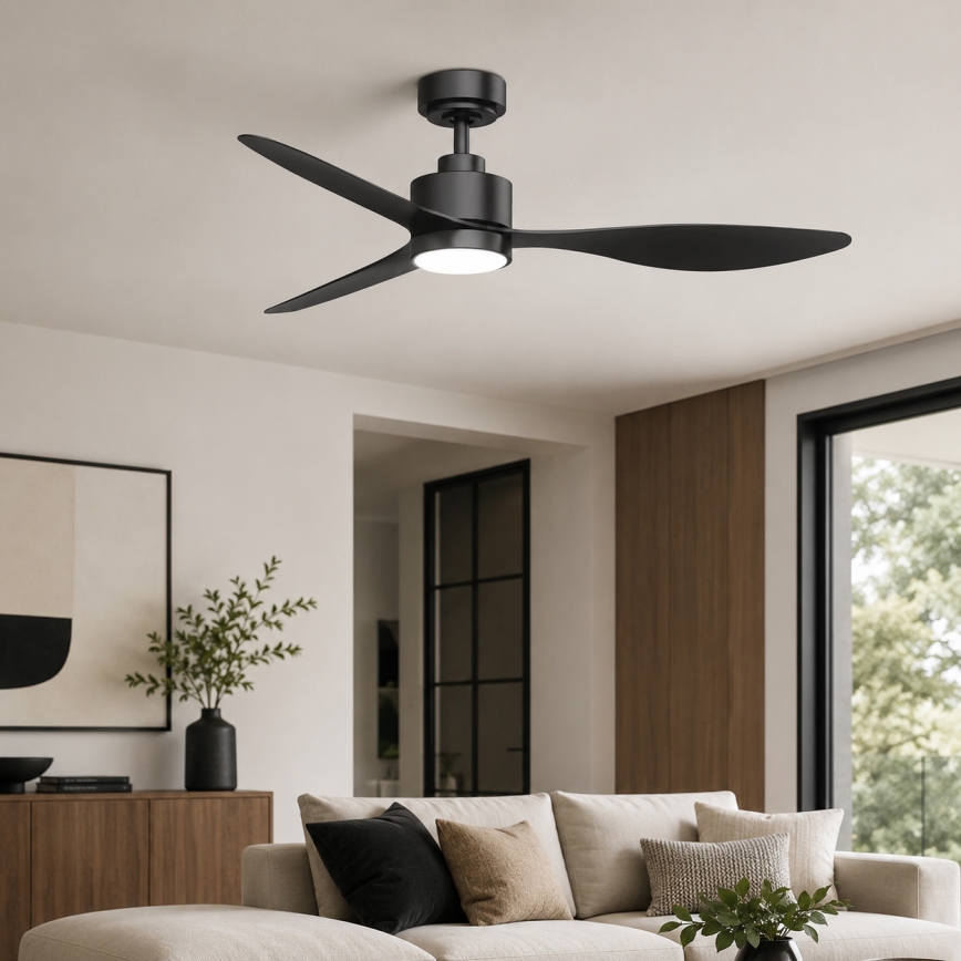 Aigostar - LED Dimmelhető mennyezeti ventilátor LED/20W/230V 2700-6500K 132cm fekete + távirányítás