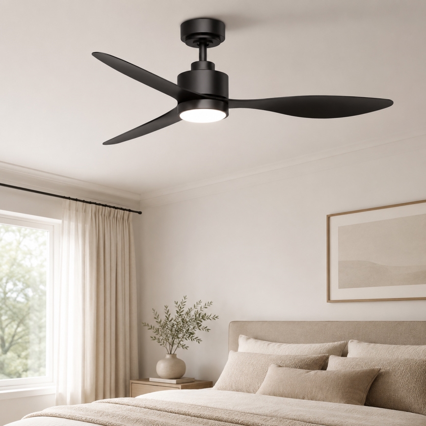 Aigostar - LED Dimmelhető mennyezeti ventilátor LED/20W/230V 2700-6500K 132cm fekete + távirányítás