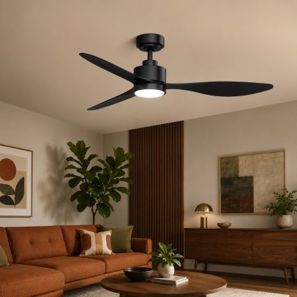 Aigostar - LED Dimmelhető mennyezeti ventilátor LED/20W/230V 2700-6500K 132cm fekete + távirányítás