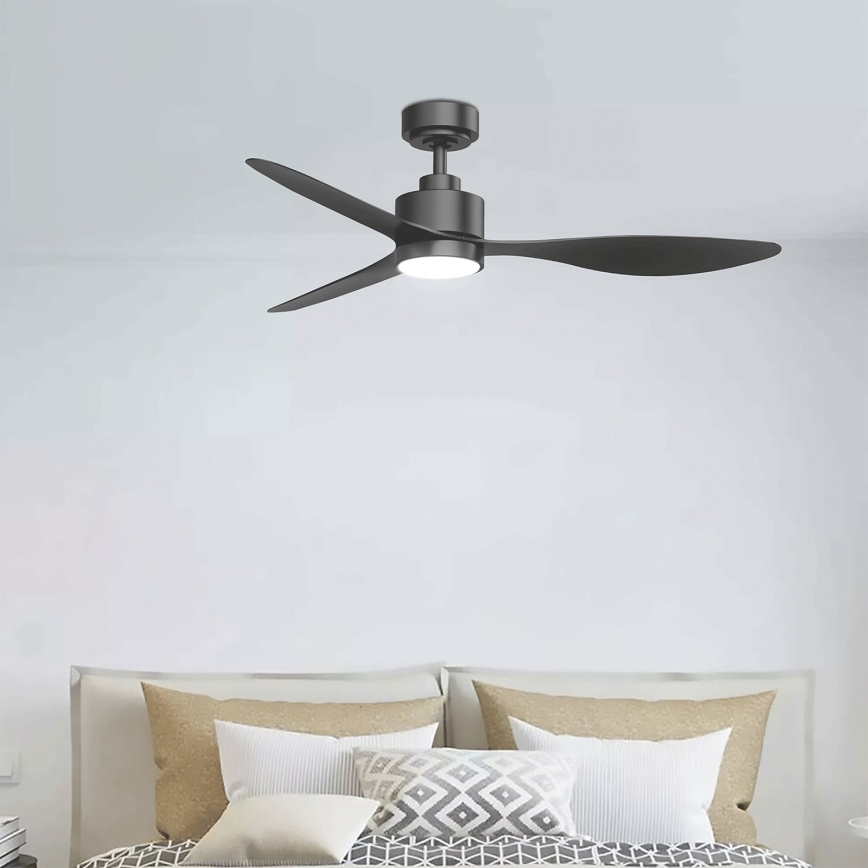Aigostar - LED Dimmelhető mennyezeti ventilátor LED/20W/230V 2700-6500K 132cm fekete + távirányítás
