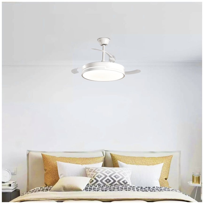 Aigostar - LED Dimmelhető mennyezeti ventilátor LED/36W/230V 2700-6500K átm. 107 cm + távirányítás fehér
