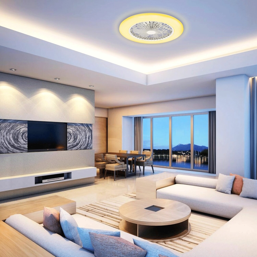 Aigostar - LED Dimmelhető mennyezeti ventilátor LED/40W/230V 2700-6500K átm. 49 cm + távirányítás fehér