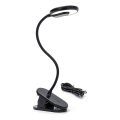 Aigostar - LED Dimmelhető újratölthető asztali lámpa klipsszel LED/3W/5V 1800mAh fekete