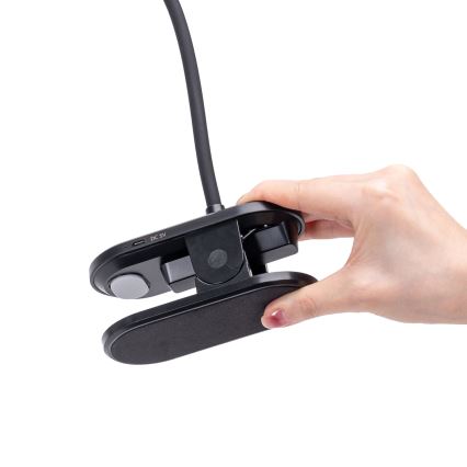 Aigostar - LED Dimmelhető újratölthető asztali lámpa klipsszel LED/3W/5V 1800mAh fekete