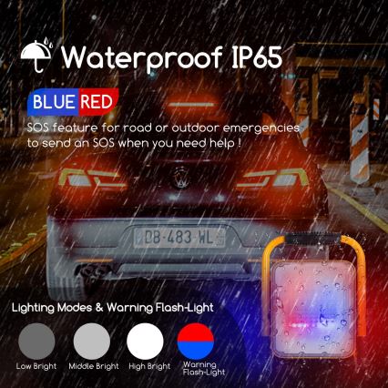 Aigostar - LED Dimmelhető újratölthető reflektor LED/100W/5V 6500K IP65 15000 mAh