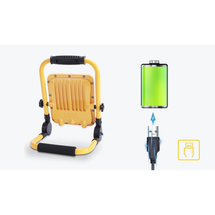 Aigostar - LED Dimmelhető újratölthető reflektor LED/100W/5V 6500K IP65 15000 mAh