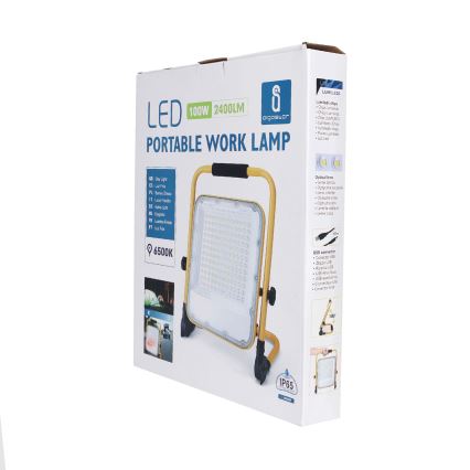 Aigostar - LED Dimmelhető újratölthető reflektor LED/100W/5V 6500K IP65 15000 mAh