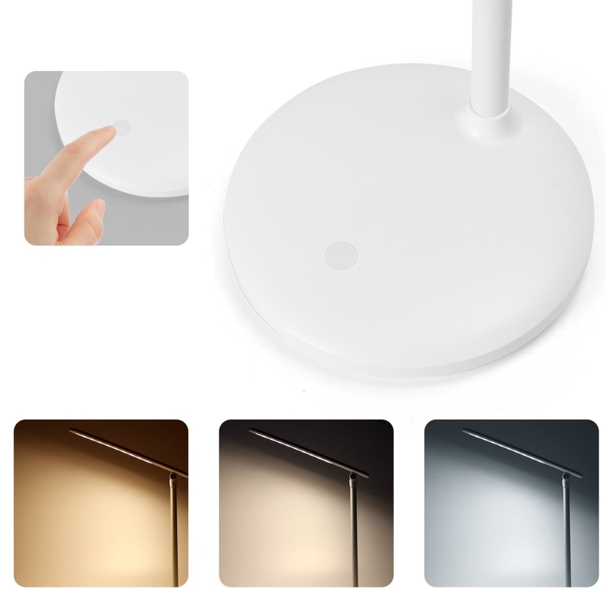 Aigostar - LED állítható fényerejű, tölthető érintős asztali lámpa LED/3W/5V 2700/4000/6500K 1800 mAh