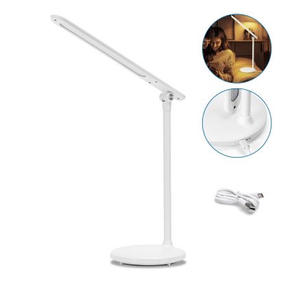 Aigostar - LED állítható fényerejű, érintésvezérléses asztali lámpa LED/3W/5V 1200mAh 3000/4000/6500K