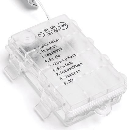 Aigostar - LED-es kültéri karácsonyi fényfüzér 200×LED, 8 funkciós, 3×AA, 5×2 m, IP44, meleg fehér