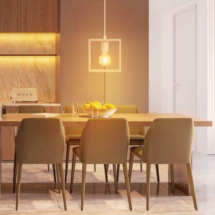 Aigostar - LED fa függeszték zsinóron 1xE27/9W/230V 2200K fenyő