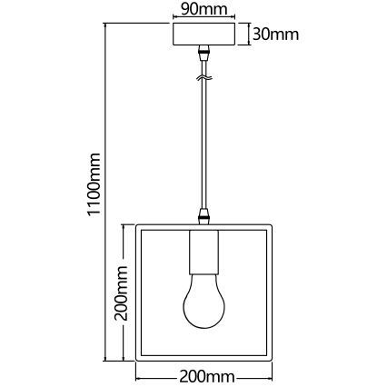 Aigostar - LED fa függeszték zsinóron 1xE27/9W/230V 2200K fenyő
