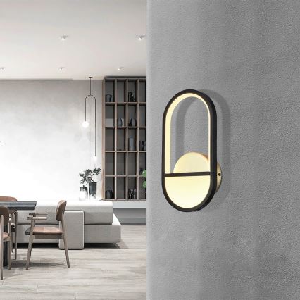 Aigostar - LED fali lámpa LED/13,5W/230V 2700K fekete/arany