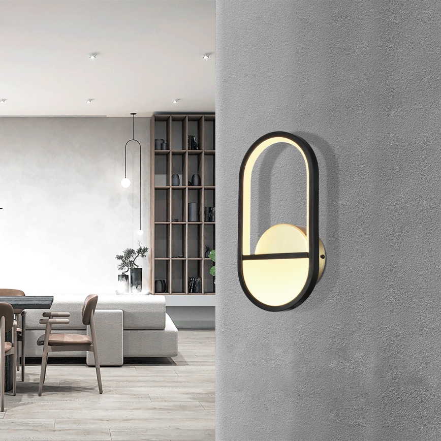 Aigostar - LED fali lámpa LED/13,5W/230V 2700K fekete/arany