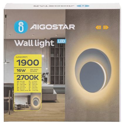 Aigostar - LED fali lámpa LED/16W/230V 2700K fehér