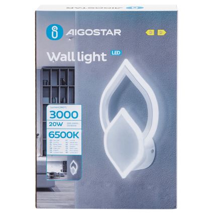 Aigostar - LED fali lámpa LED/20W/230V 6500K fehér
