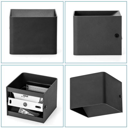 Aigostar - LED Fali lámpa LED/5,5W/230V 10x10 cm fekete