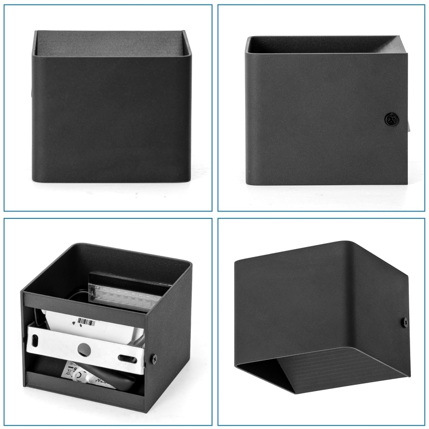 Aigostar - LED Fali lámpa LED/5,5W/230V 10x10 cm fekete