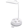Aigostar - LED fényerőszabályozható asztali lámpa dugaljakkal és USB-porttal LED/4,6W/230V 3000/4000/6500K fehér