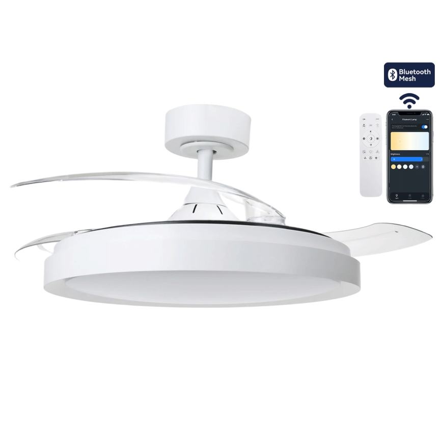 Aigostar - LED fényerőszabályozható mennyezeti ventilátor LED/50W/230V 2700–6500K átm. 106 cm fehér + távirányító