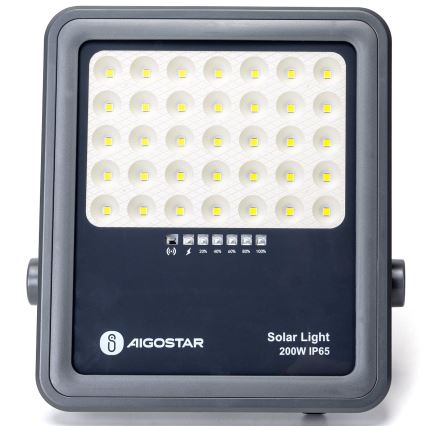 Aigostar - Dimmelhető LED napelemes reflektor LED/200W/3,4V IP65 15000 mAh + távirányító